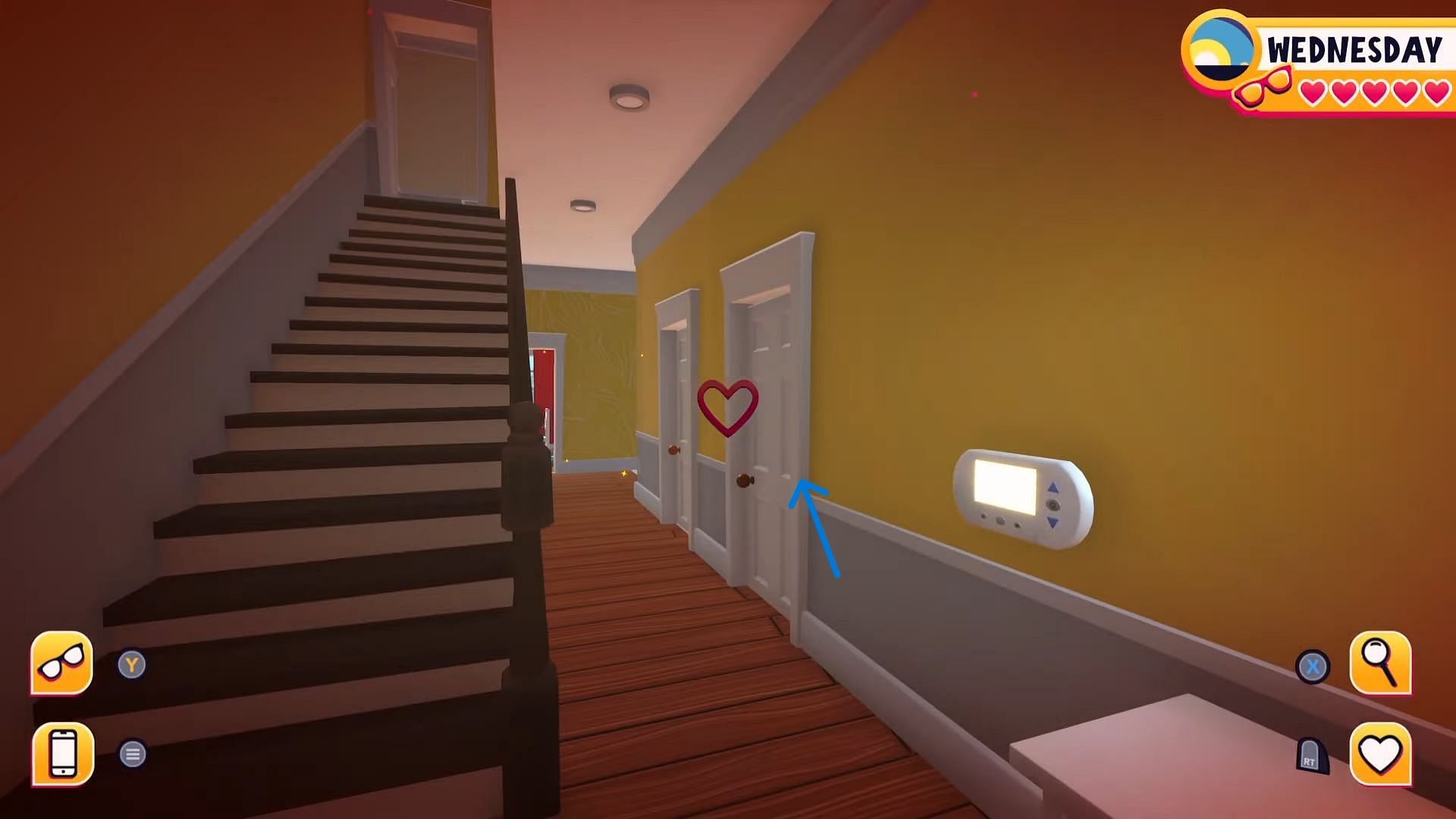 The first door leads you to the office (Image via Team17, YouTube/@Screen Hype)